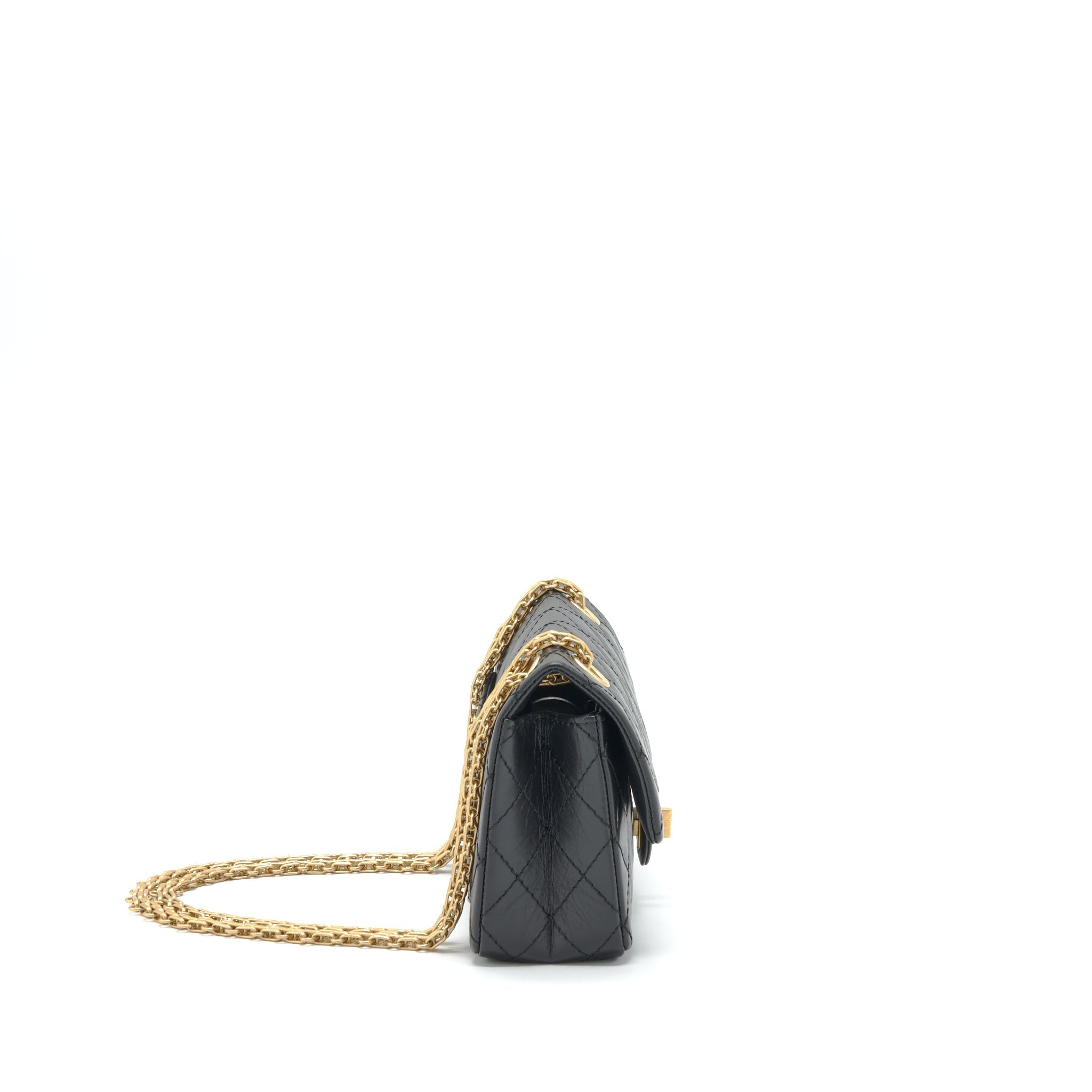 Chanel Mini 2.55 Reissue Flap Bag Aged Calfskin Black Brushed