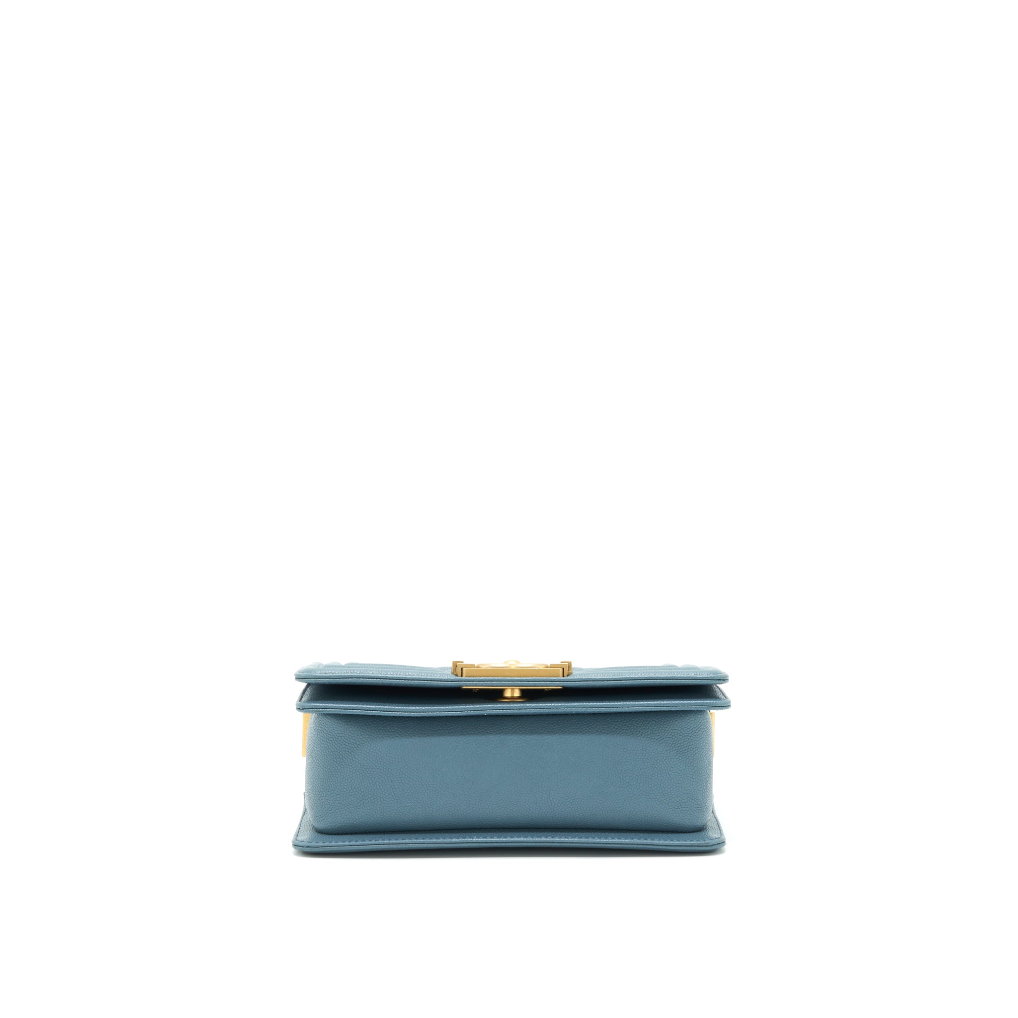 Chanel Small Boy Bag Caviar Greyish Blue Brushed