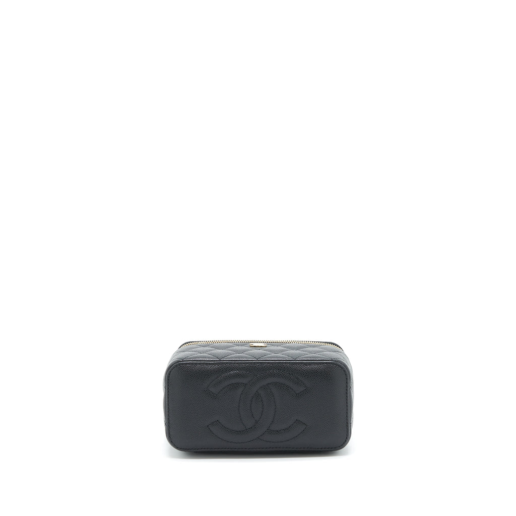 Chanel 22S Long Vanity With Chain Caviar Black L