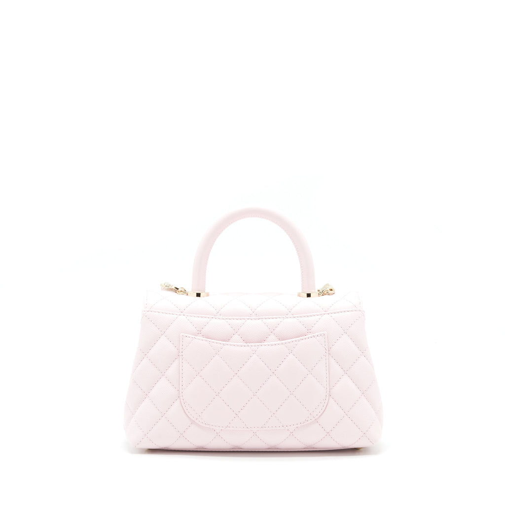 Chanel 22P Small Coco Handle Caviar Light Pink L