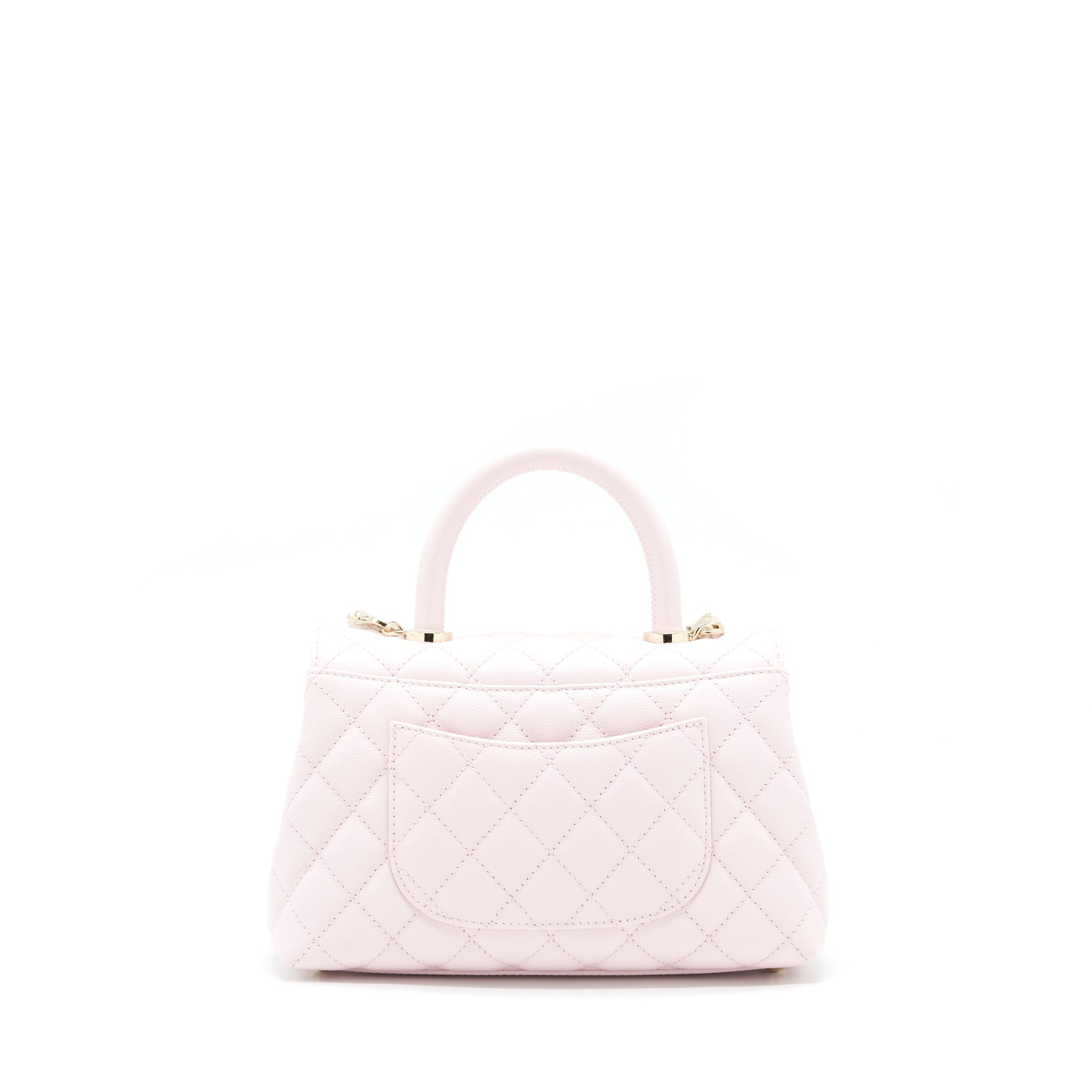 Chanel 22P Small Coco Handle Caviar Light Pink L