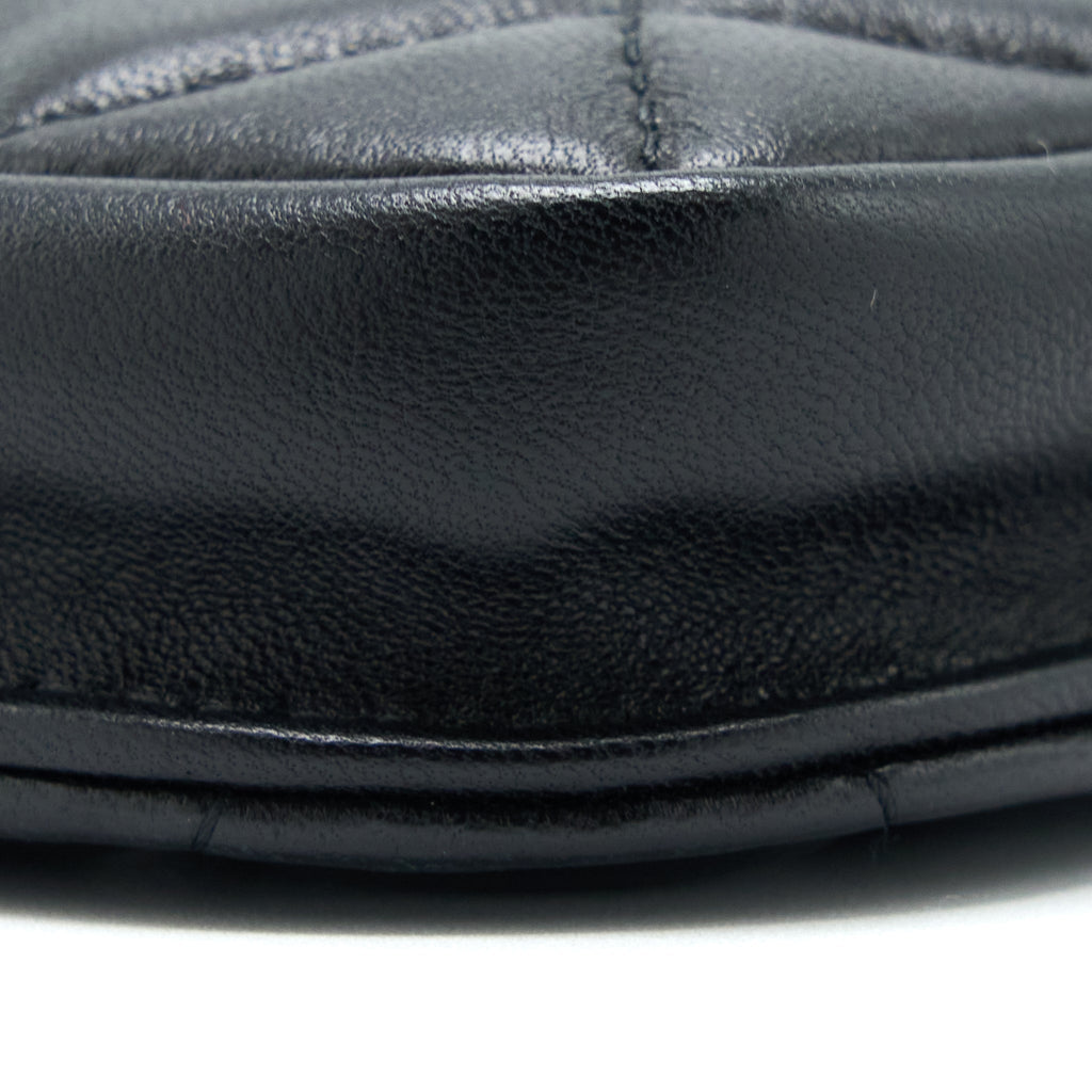 Chanel Flap Phone Pouch with Chain Black Lambskin
