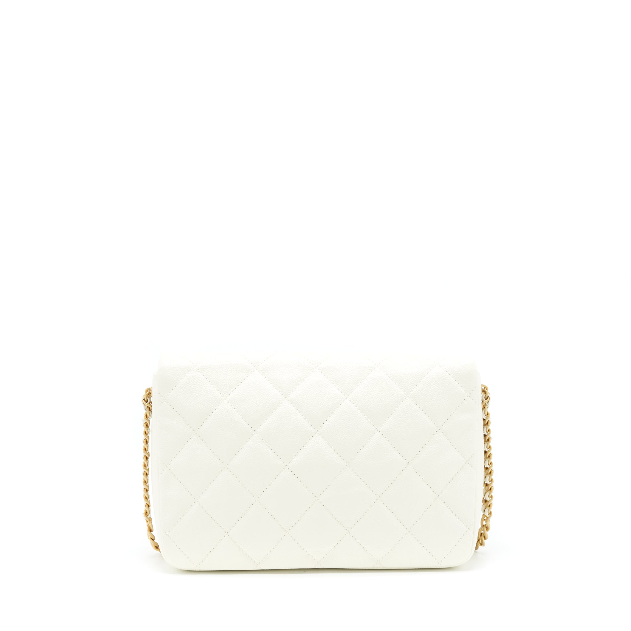 Chanel 22S Melody Medium Flap Bag Caviar White  (Microchip)