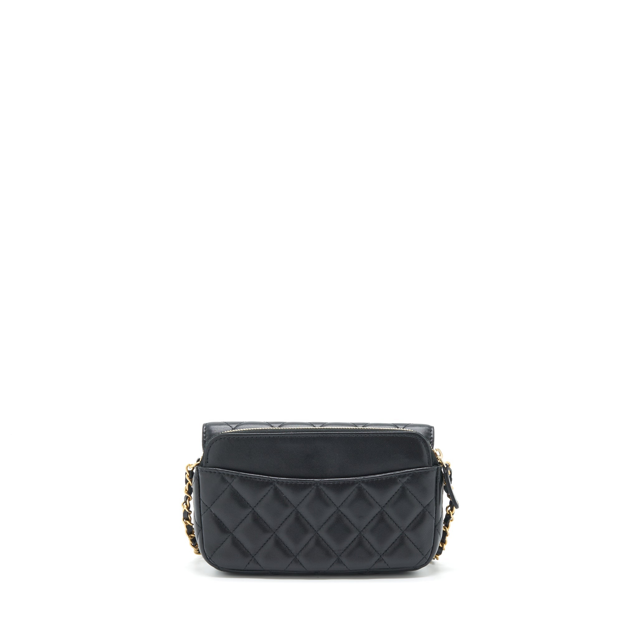 Chanel Limited Charm Double Layer Mini Chain Bag Lambskin Black