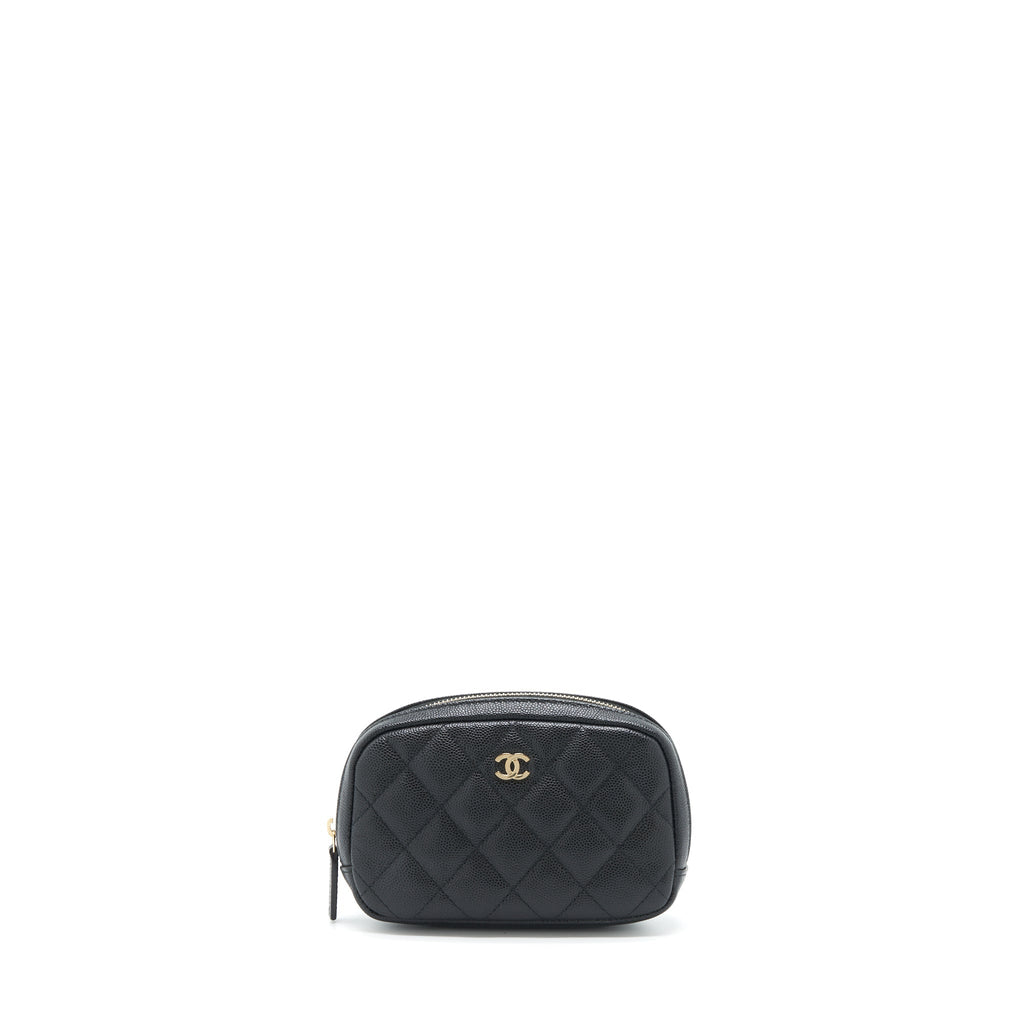 Chanel Small Zipper Vanity Pouch Caviar Black L