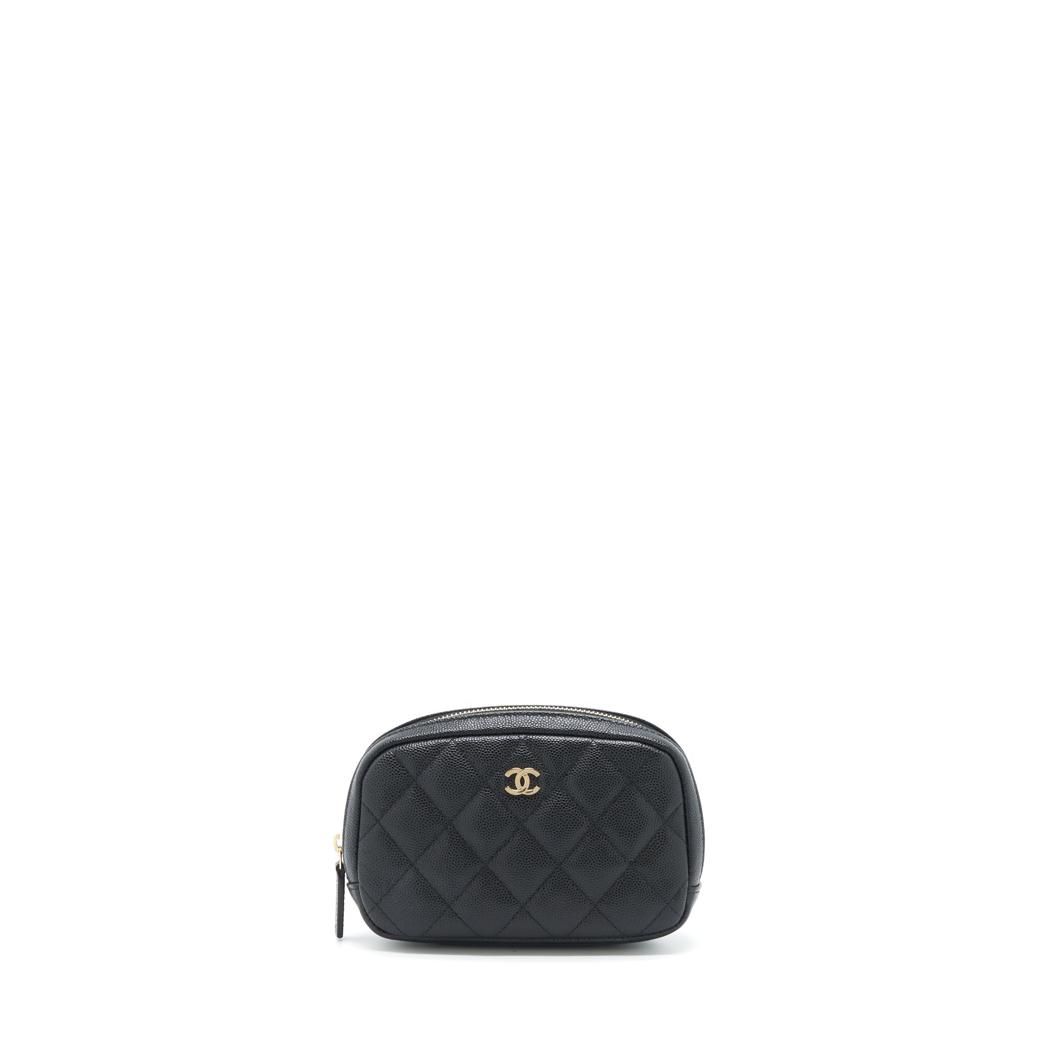Chanel Small Zipper Vanity Pouch Caviar Black L