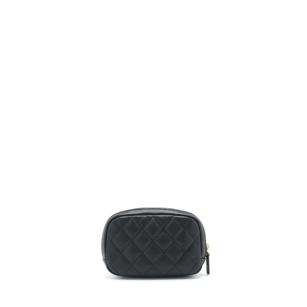 Chanel Small Zipper Vanity Pouch Caviar Black L