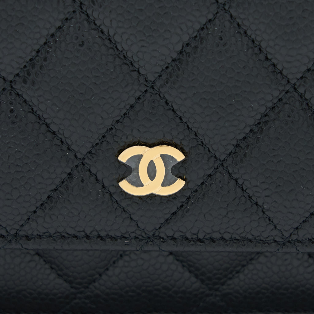 Chanel Classic Wallet On Chain Caviar Black  (Microchip)