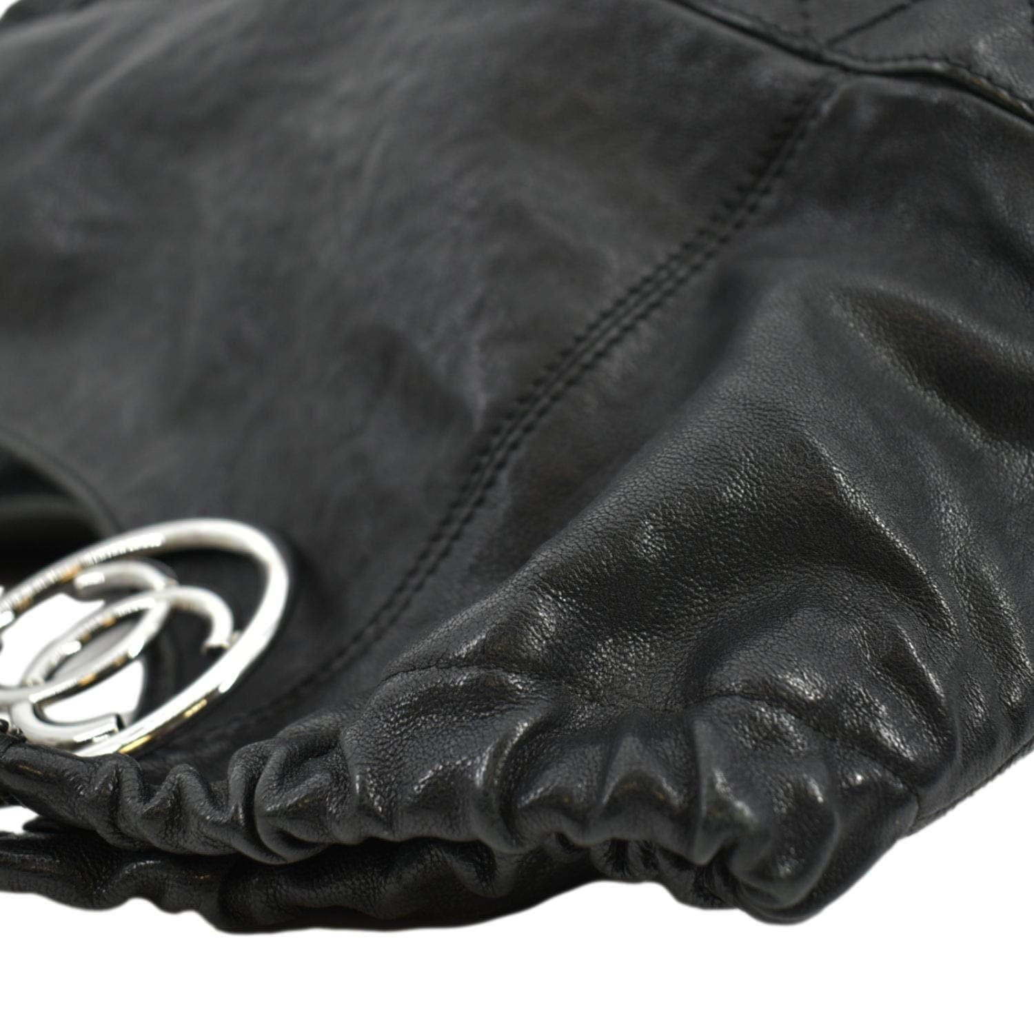 CHANEL Coco Cabas Leather Shoulder Tote Bag Black