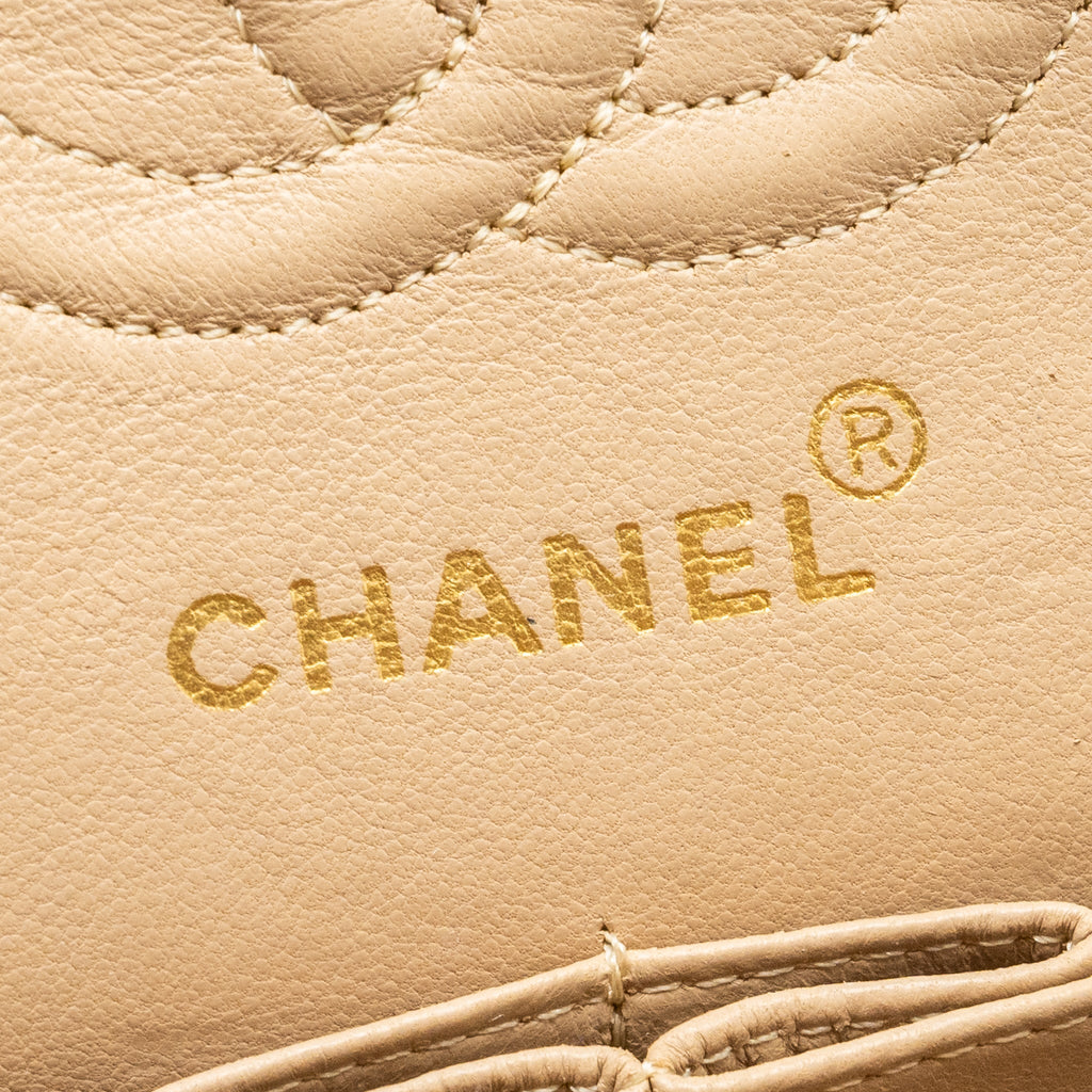 Chanel vintage Small classic flap bag lambskin beige