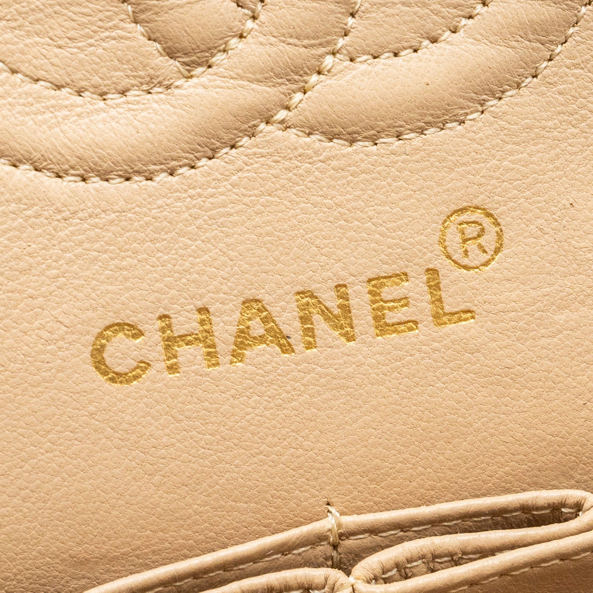 Chanel vintage Small classic flap bag lambskin beige