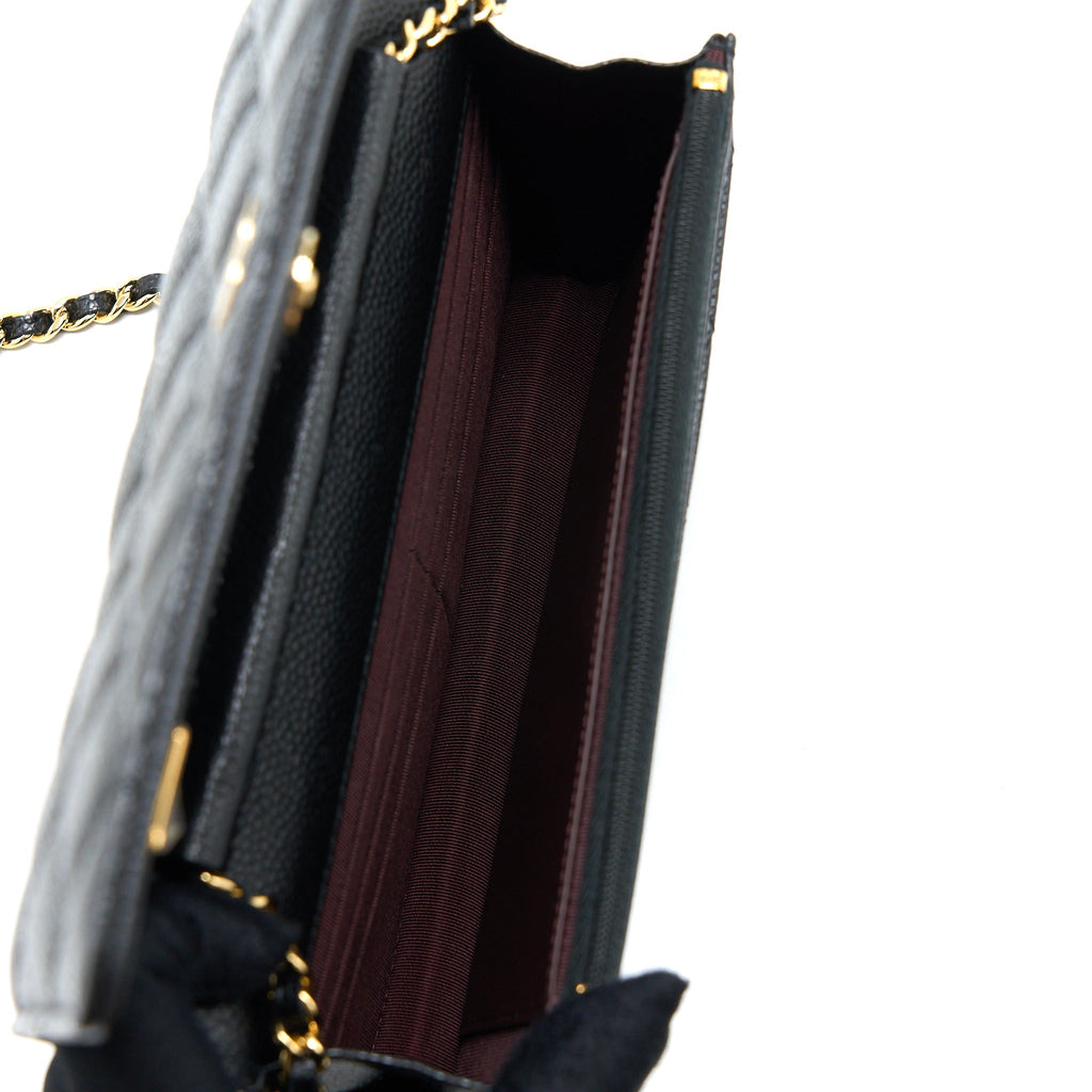 Chanel Classic Wallet On Chain Caviar Black  (Microchip)
