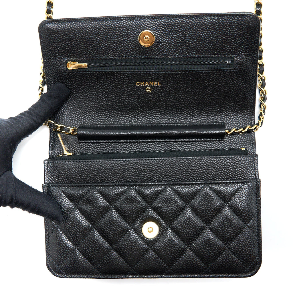 Chanel Classic Wallet On Chain Caviar Black  (Microchip)
