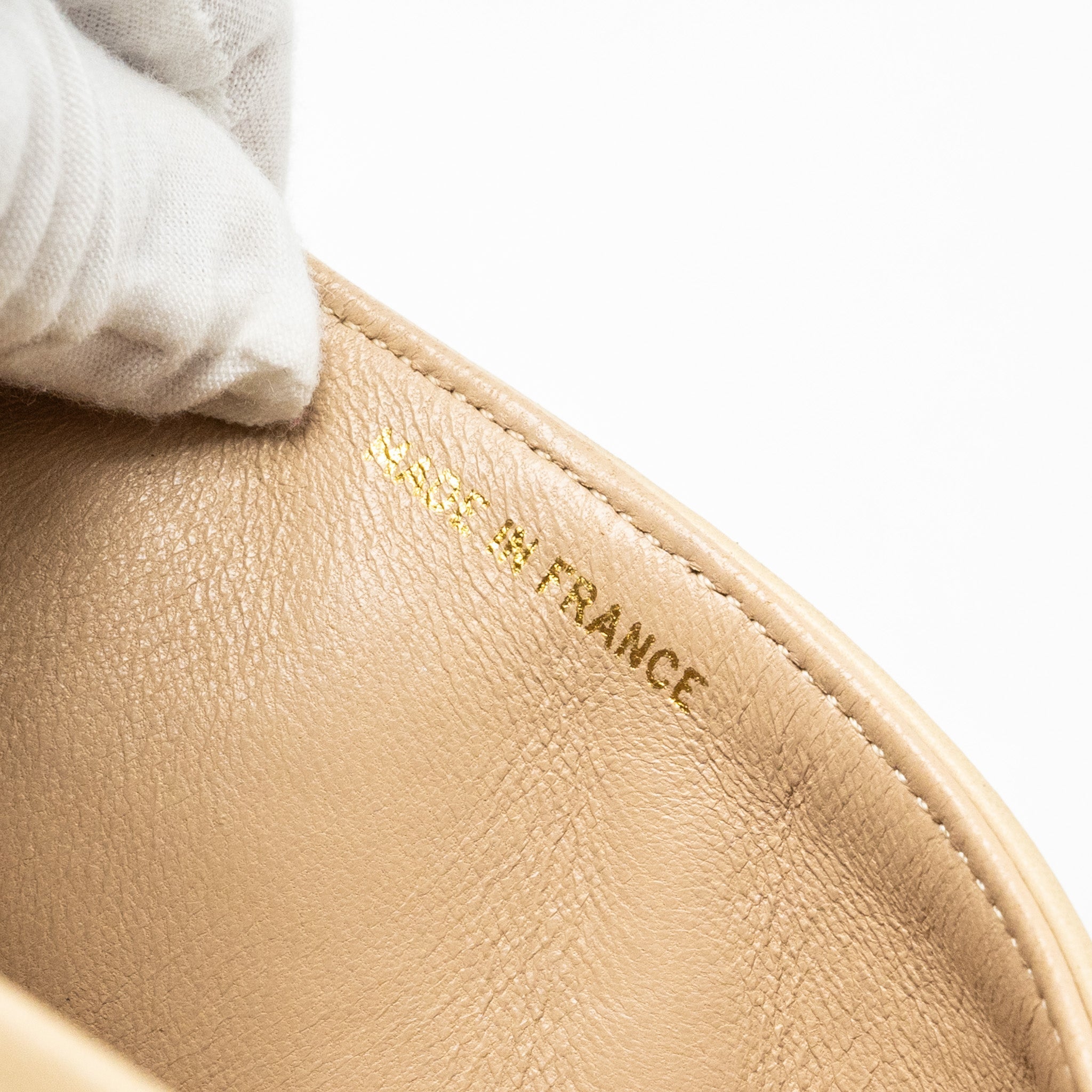 Chanel vintage Small classic flap bag lambskin beige