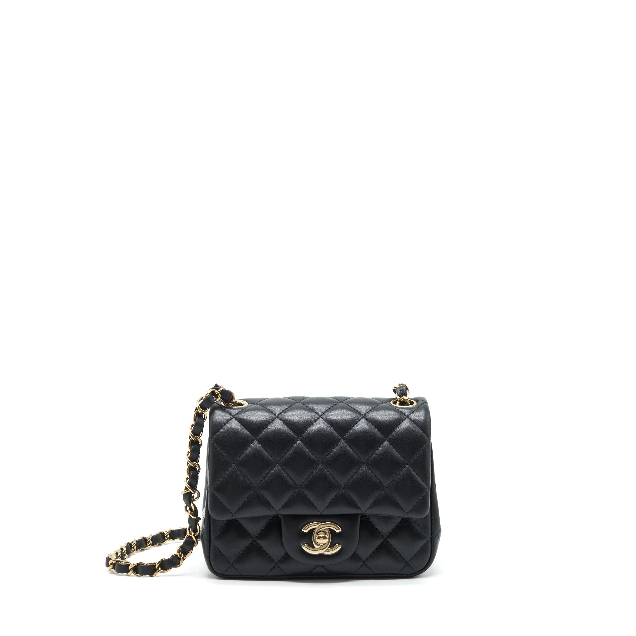 Chanel Mini Square Flap Bag Lambskin Black L