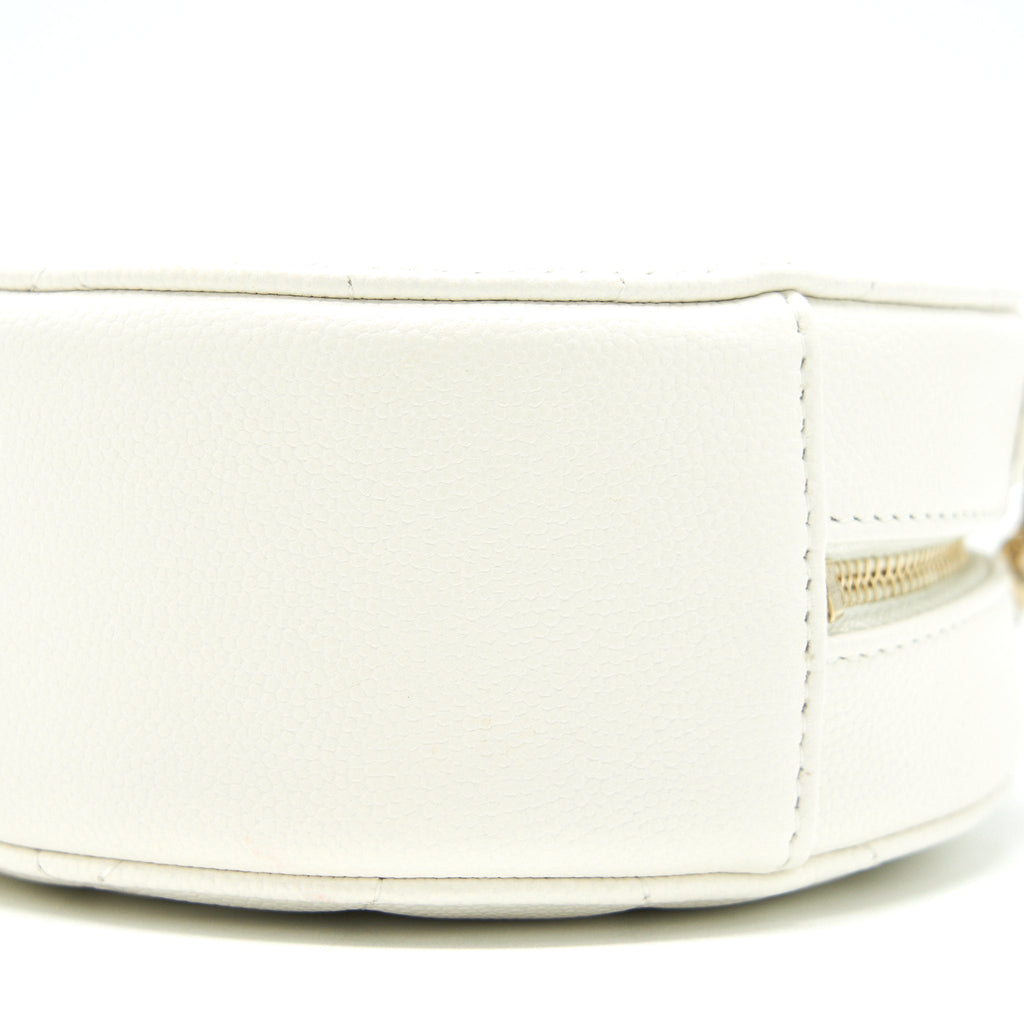 Chanel Round mini Bag Caviar white L