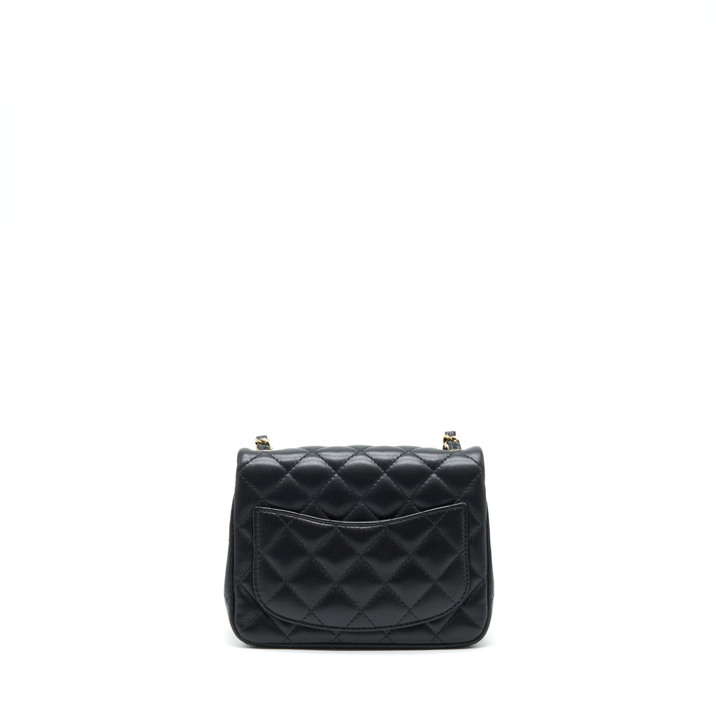 Chanel Mini Square Flap Bag Lambskin Black L