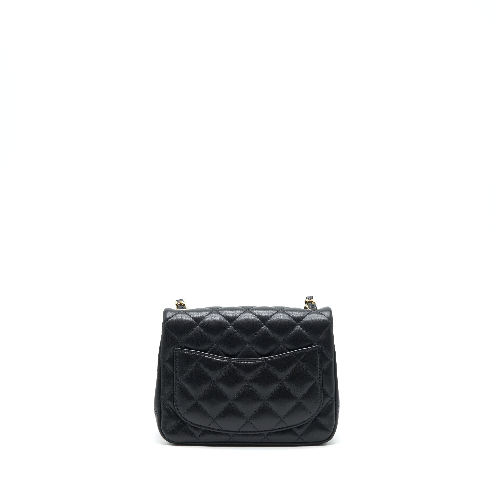 Chanel Mini Square Flap Bag Lambskin Black L