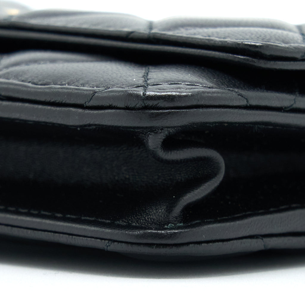 Chanel Pearl Crush Wallet on Chain Lambskin Black  (Microchip)