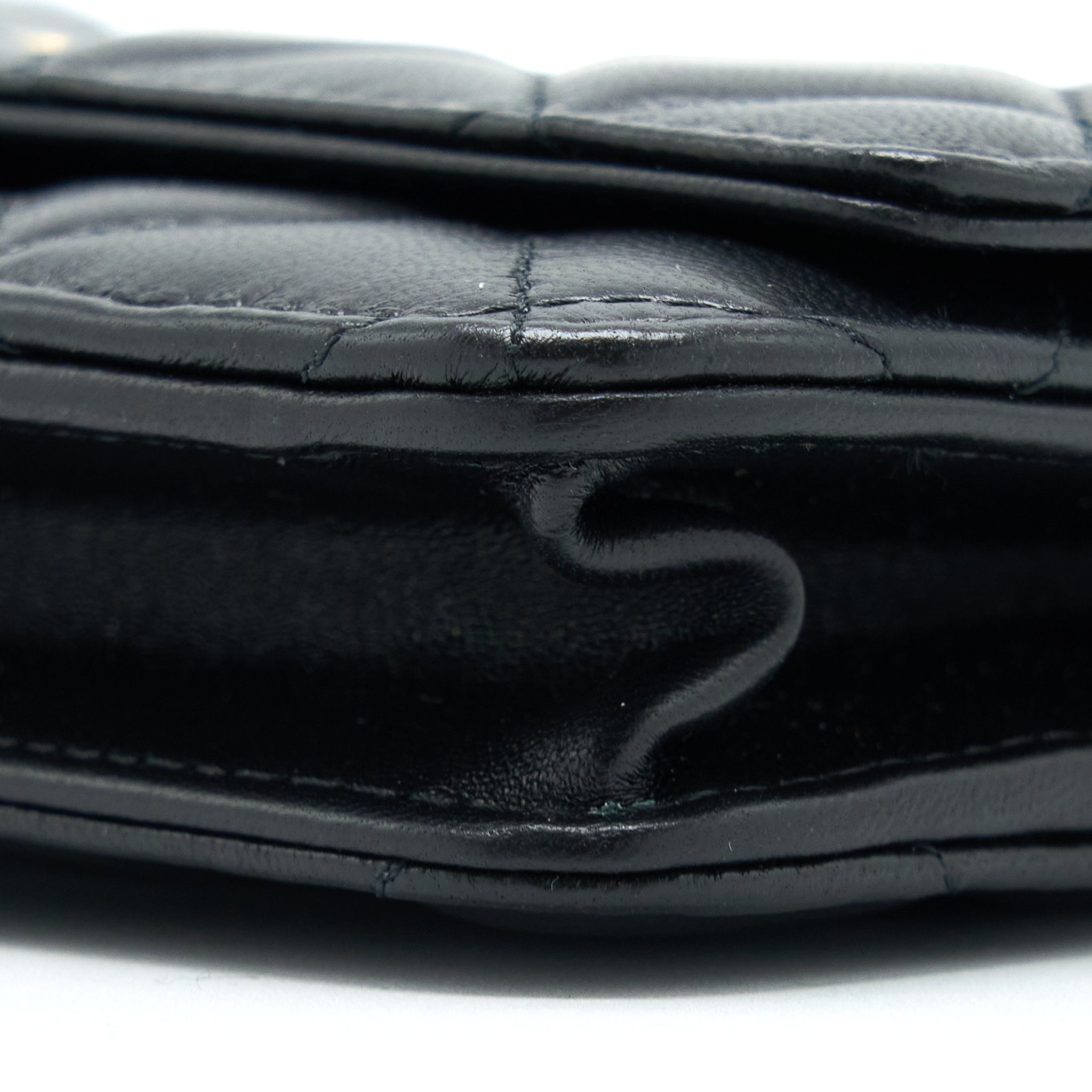 Chanel Pearl Crush Wallet on Chain Lambskin Black  (Microchip)