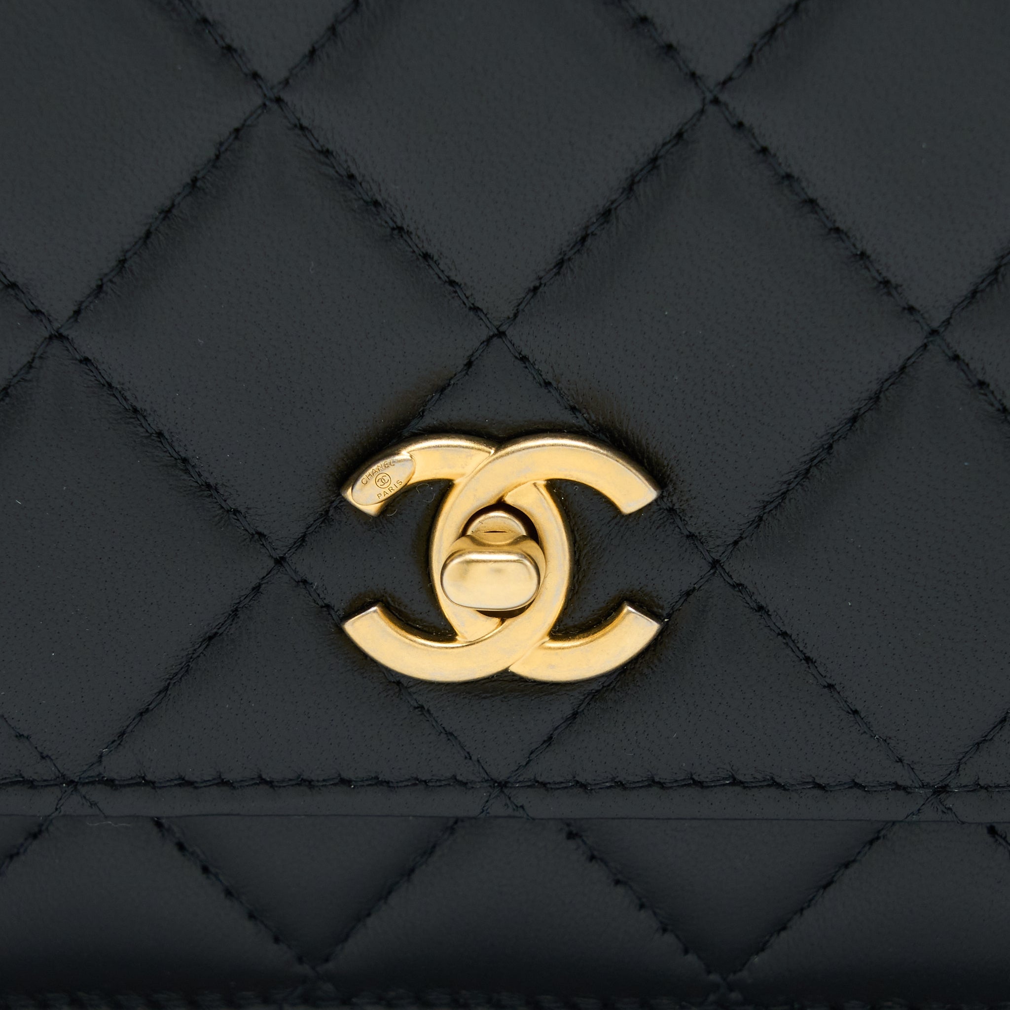Chanel Pearl Crush Wallet on Chain Lambskin Black  (Microchip)