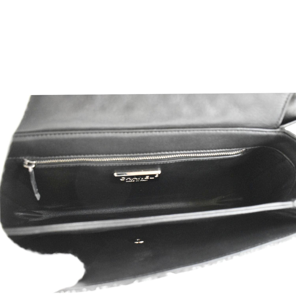 CHANEL Perfect Edge Large Flap Snakeskin Shoulder Bag Black