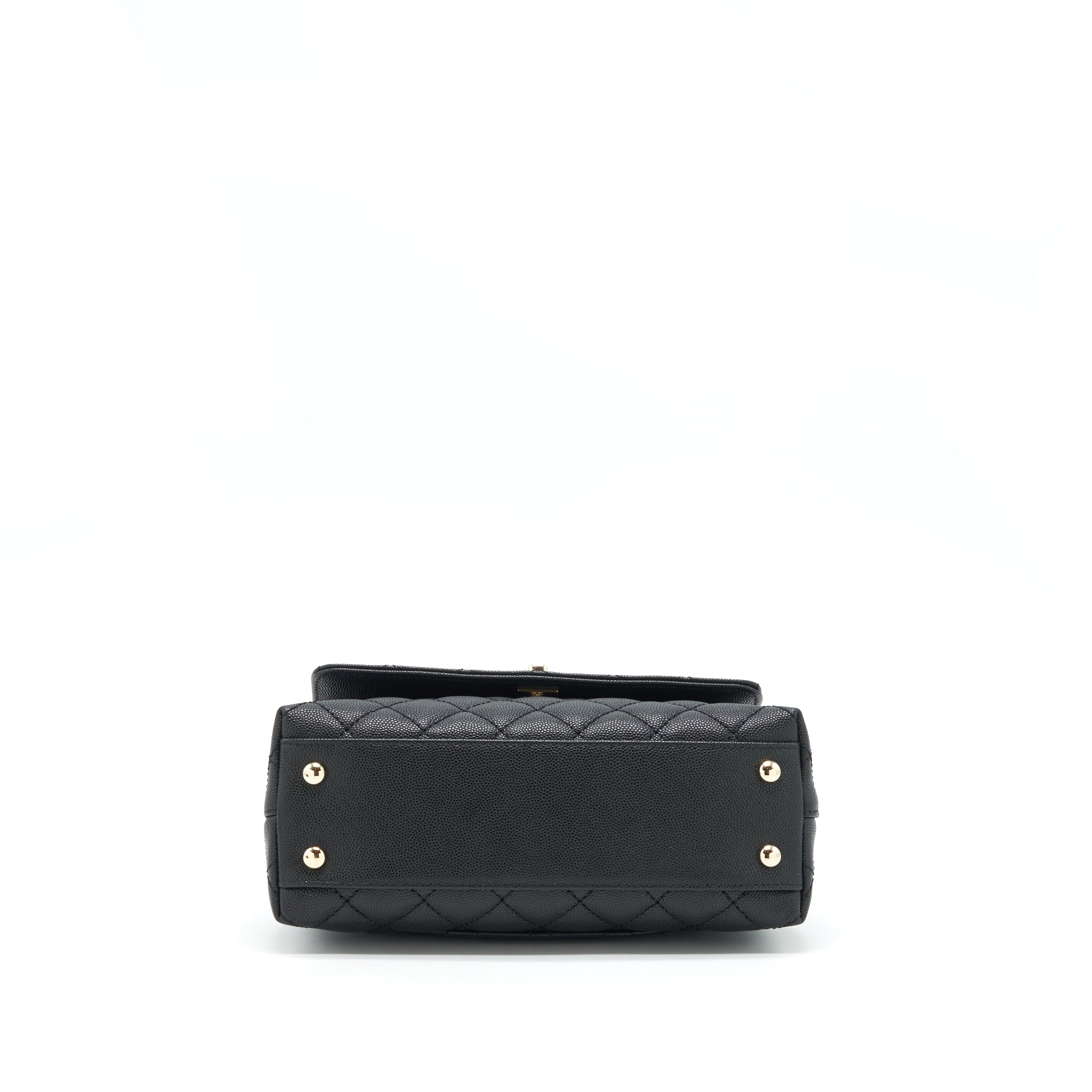 Chanel 22P Small Coco Handle Caviar Black L
