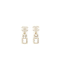 Chanel Crystal And Stud CC Perfume Drop Earring L