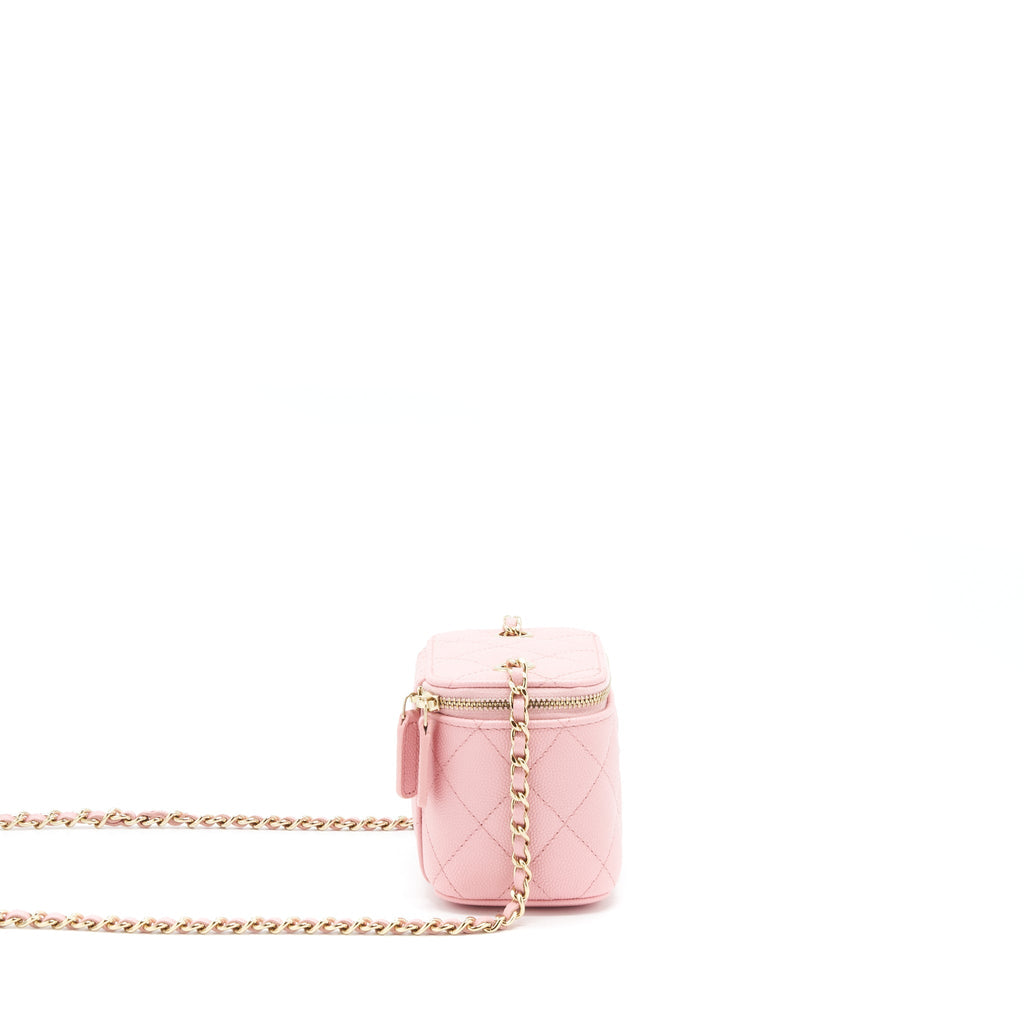 Chanel 22C Mini Vanity With Chain Caviar Pink L