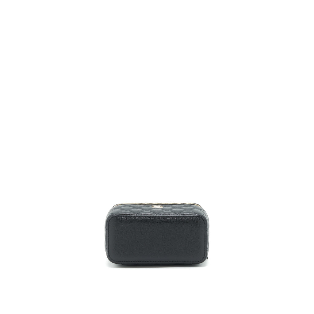 Chanel 22P Long Vanity With Logo Chain Caviar Black L