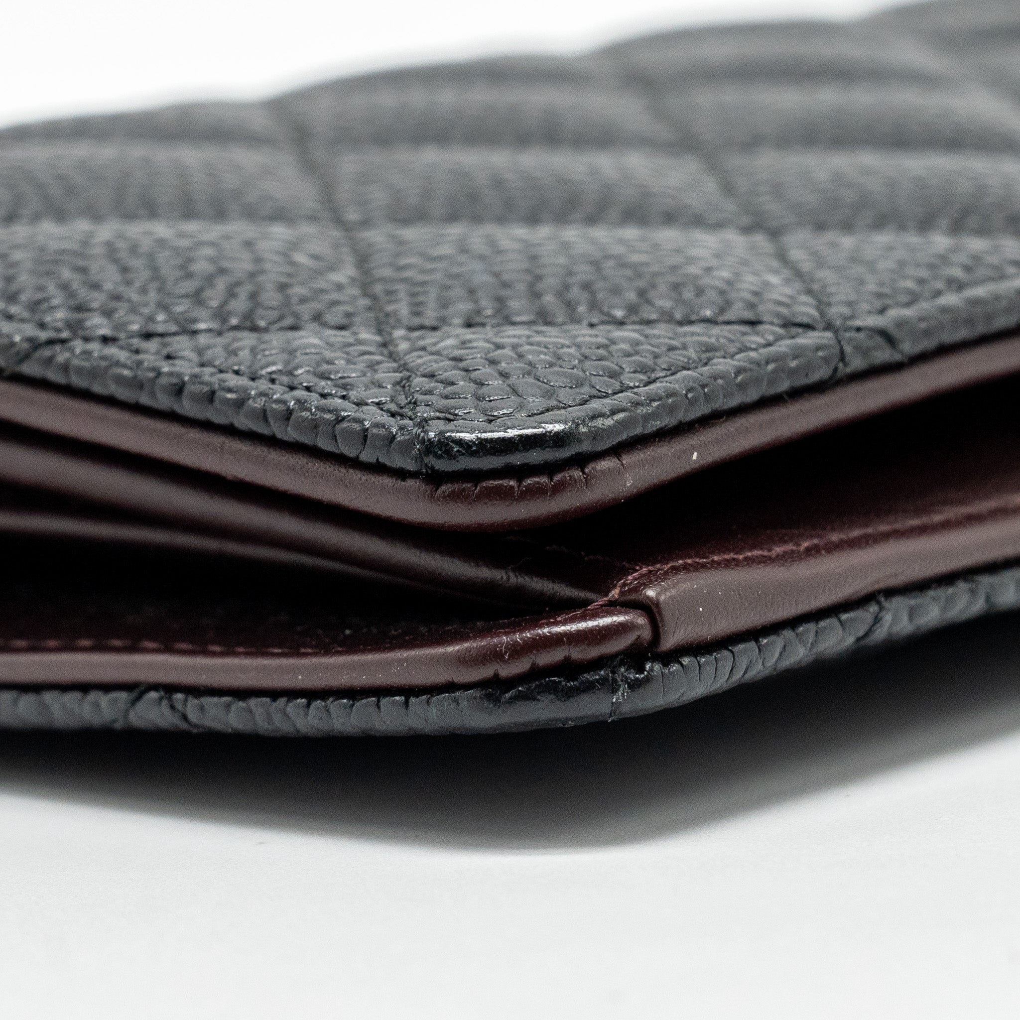 Chanel Compact Long Wallet Caviar Black
