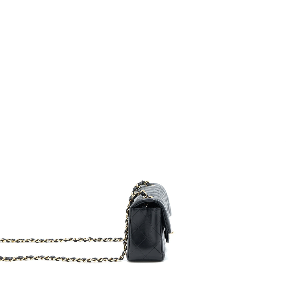 Chanel Classic Mini Rectangular Flap Bag Lambskin Black L (Microchip)