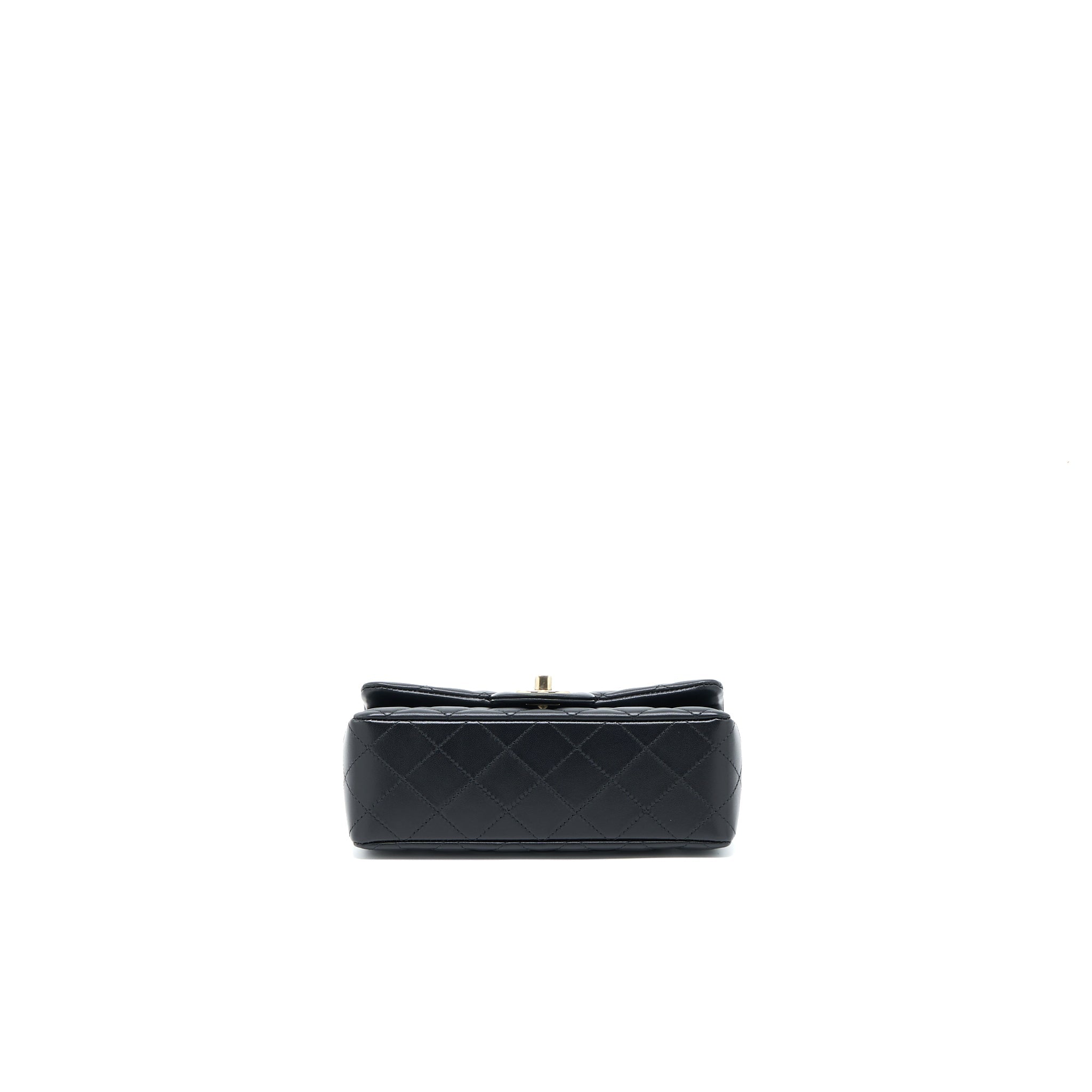Chanel Classic Mini Rectangular Flap Bag Lambskin Black L (Microchip)