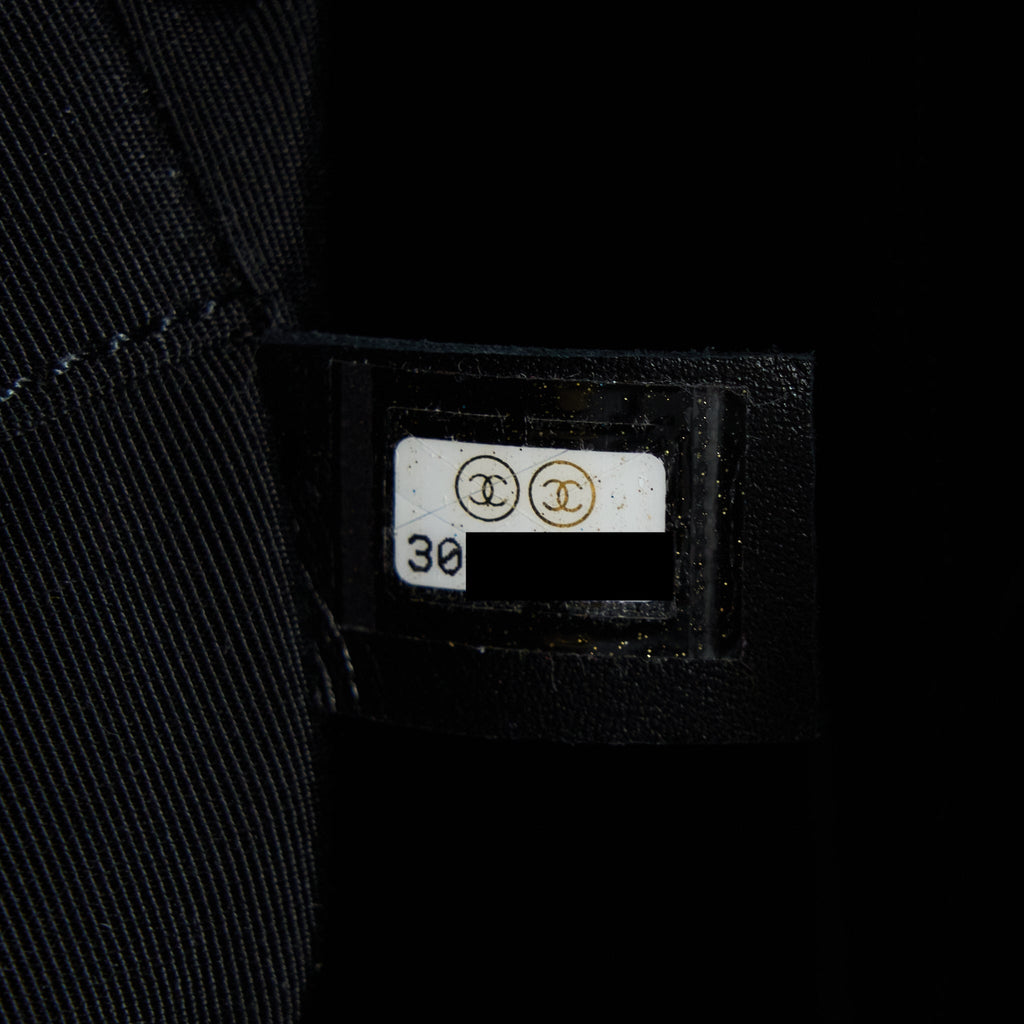 Chanel Deauville Tote Bag Calfskin Black With Detail Logo