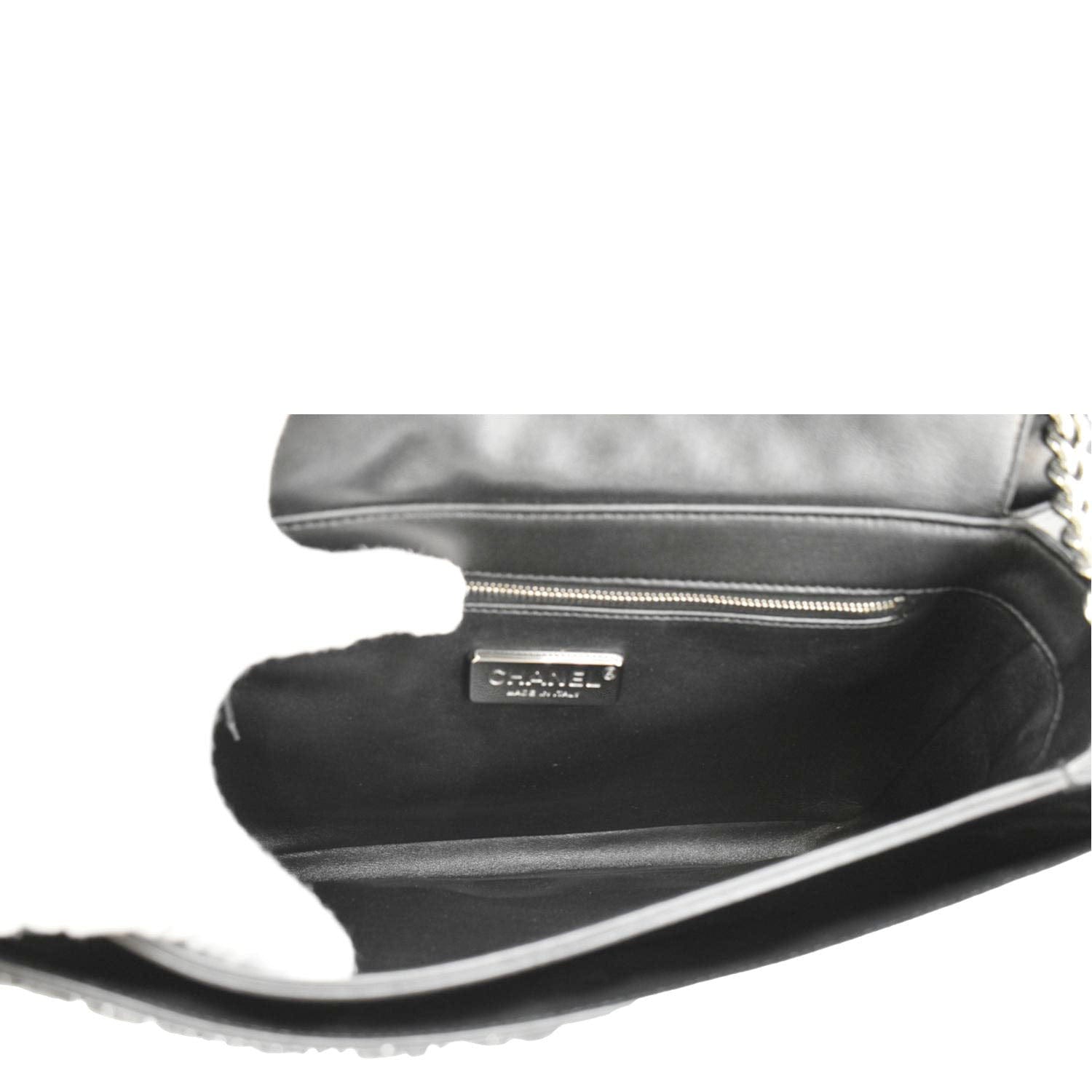 CHANEL Perfect Edge Large Flap Snakeskin Shoulder Bag Black