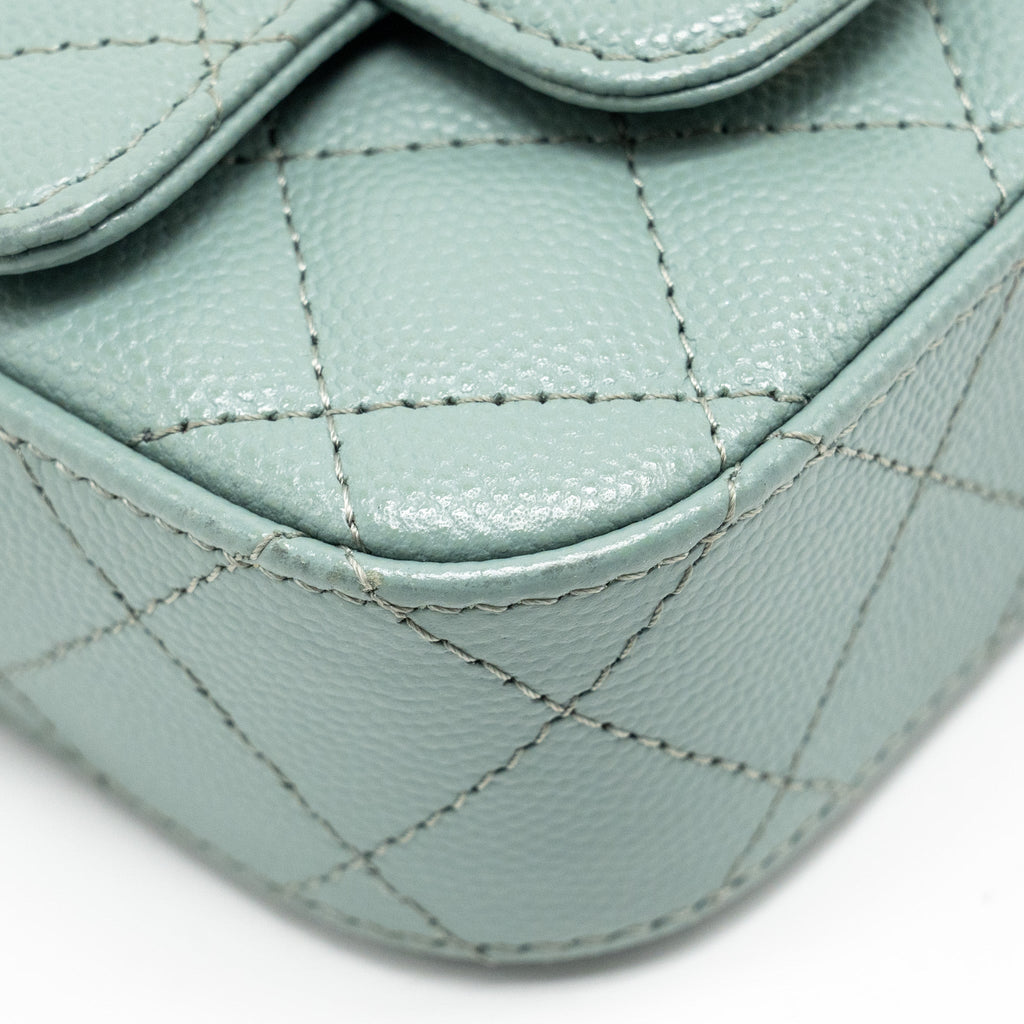 Chanel Mini Flap Vanity With Chain Caviar Light Green L