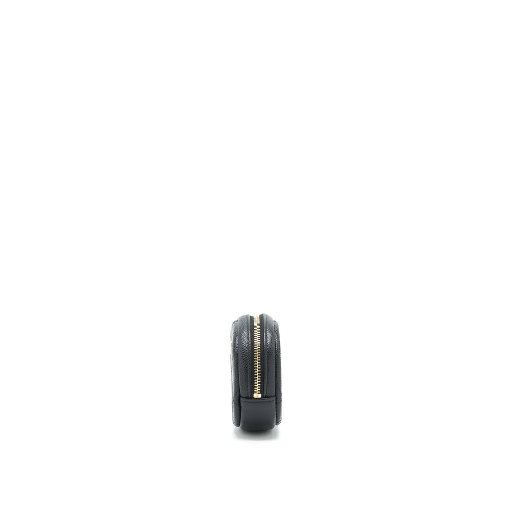 Chanel CC Logo Round Coin Purse Caviar Navy L