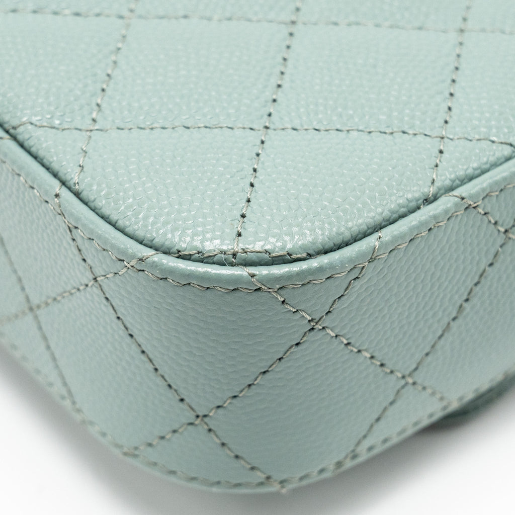 Chanel Mini Flap Vanity With Chain Caviar Light Green L