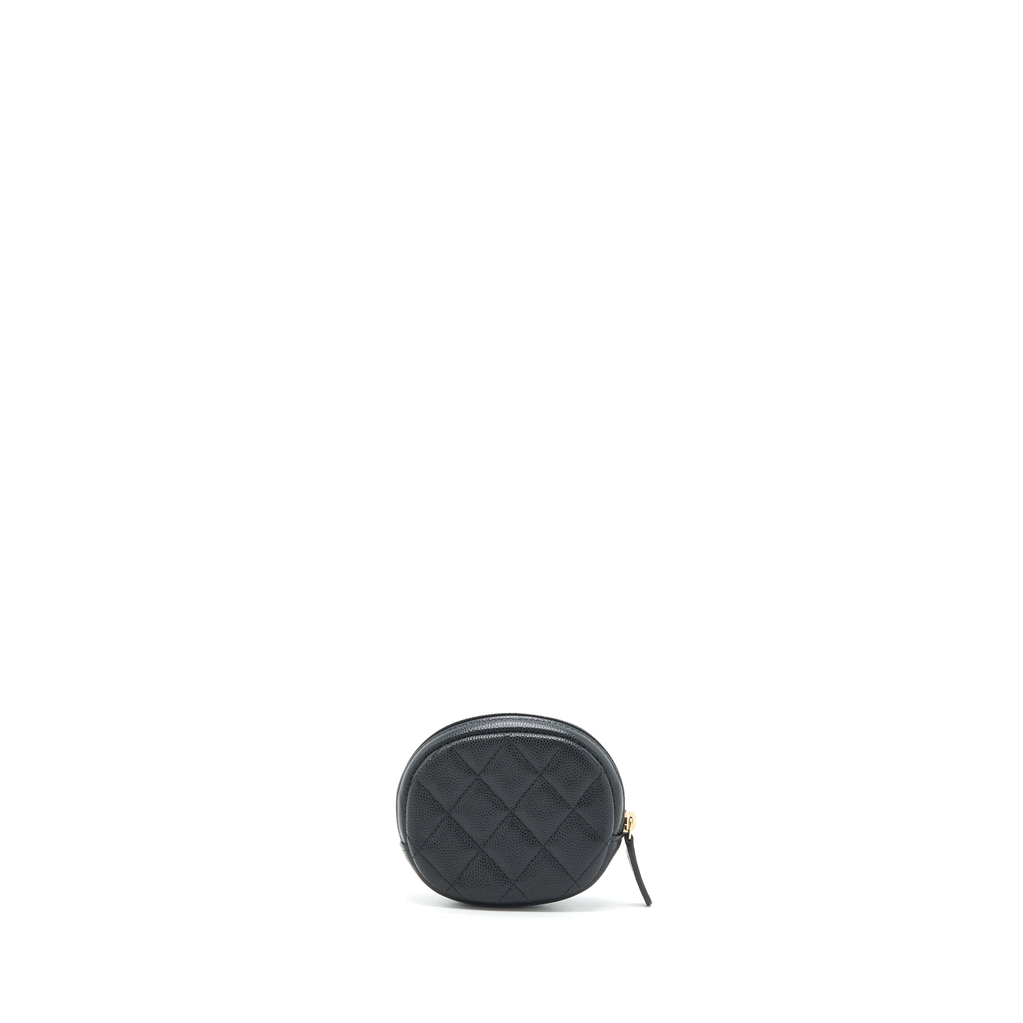 Chanel CC Logo Round Coin Purse Caviar Navy L