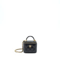 Chanel Top Handle Mini Vanity Case Lambskin Black