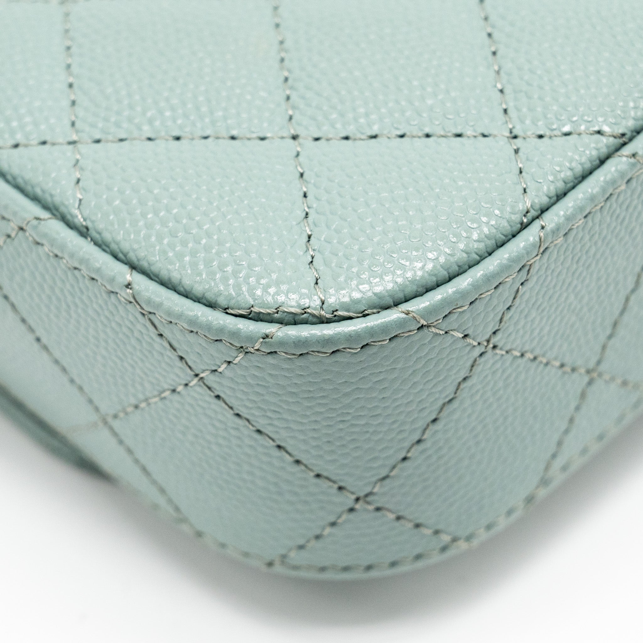 Chanel Mini Flap Vanity With Chain Caviar Light Green L