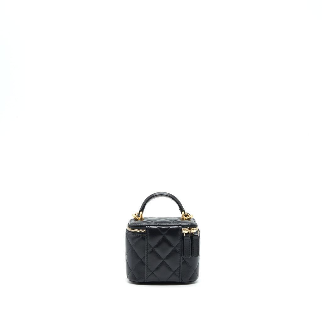 Chanel Top Handle Mini Vanity Case Lambskin Black