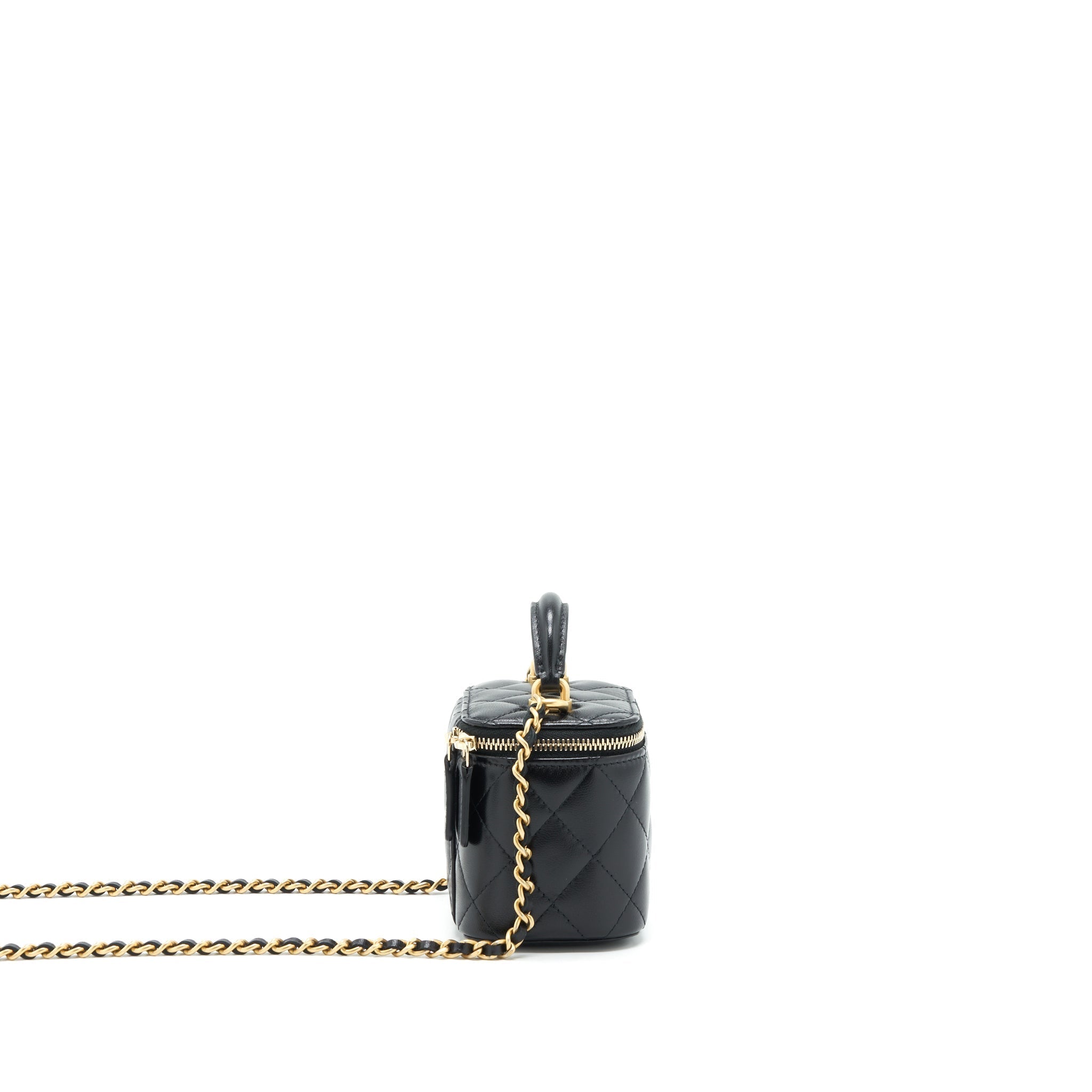 Chanel Top Handle Mini Vanity Case Lambskin Black