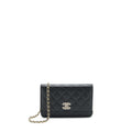 Chanel 22S Detail CC Logo Wallet On Chain Caviar Black L
