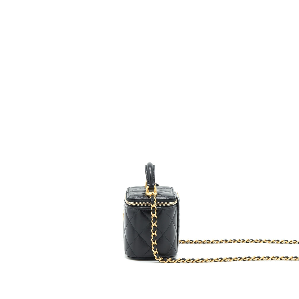 Chanel Top Handle Mini Vanity Case Lambskin Black