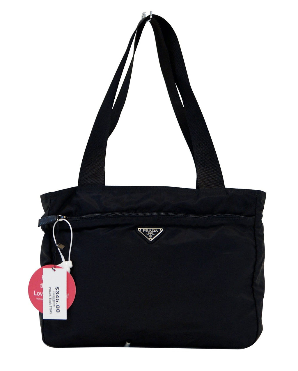 Prada Nylon Black Tote Shoulder Bag Vintage