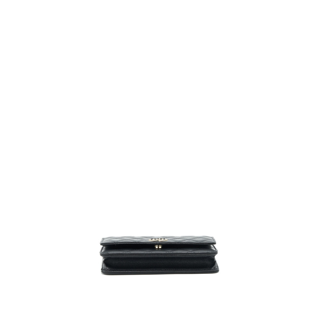 Chanel 22S Detail CC Logo Wallet On Chain Caviar Black L