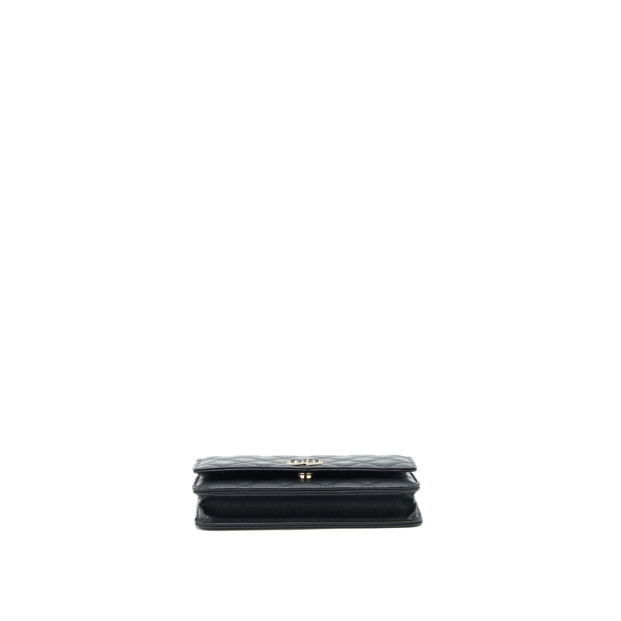 Chanel 22S Detail CC Logo Wallet On Chain Caviar Black L