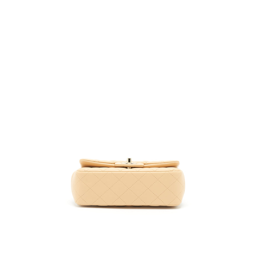 Chanel Mini Rectangular Lambskin Beige L