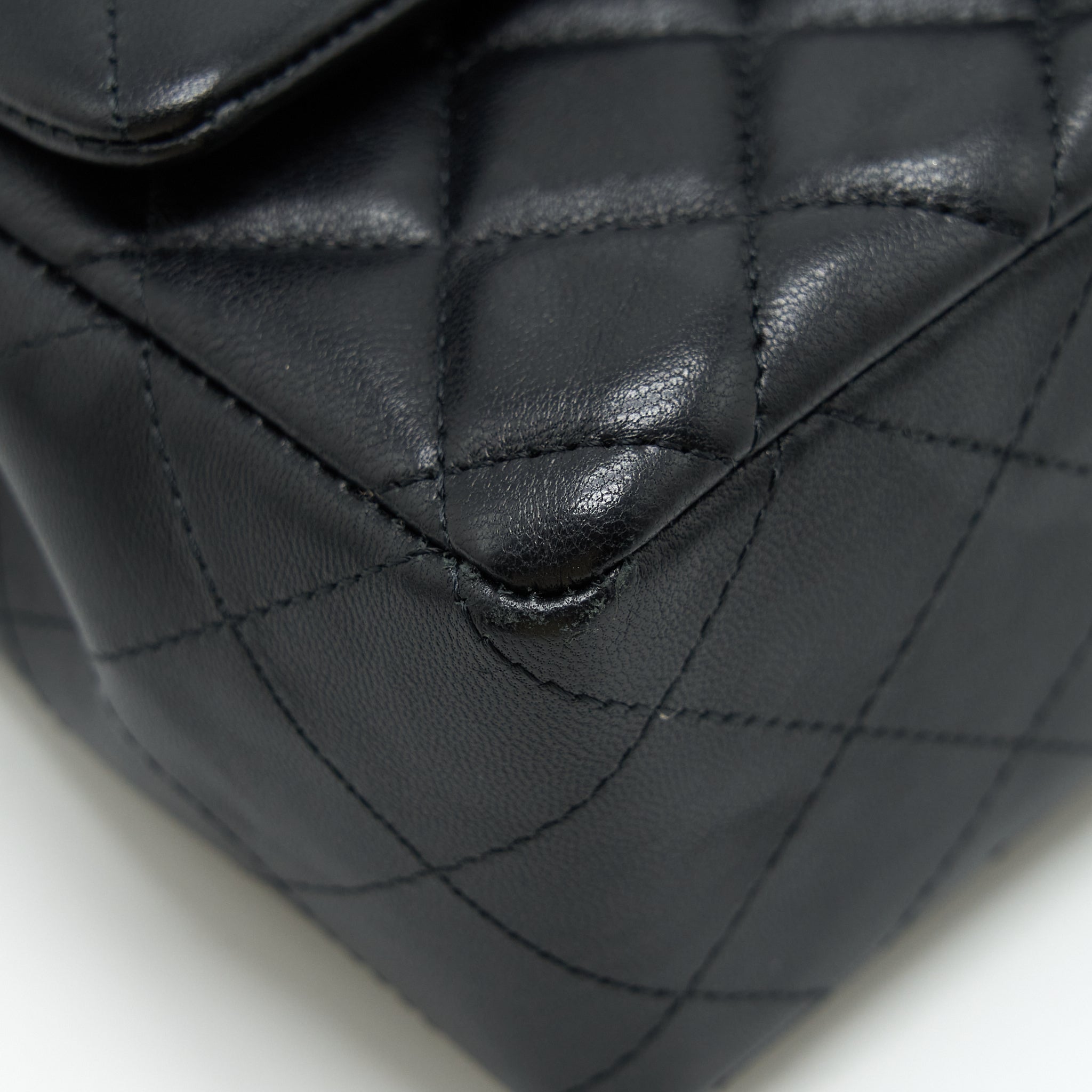 Chanel Mini Rectangular Flap Bag With Bag Charms Giant Chains Lambskin Black